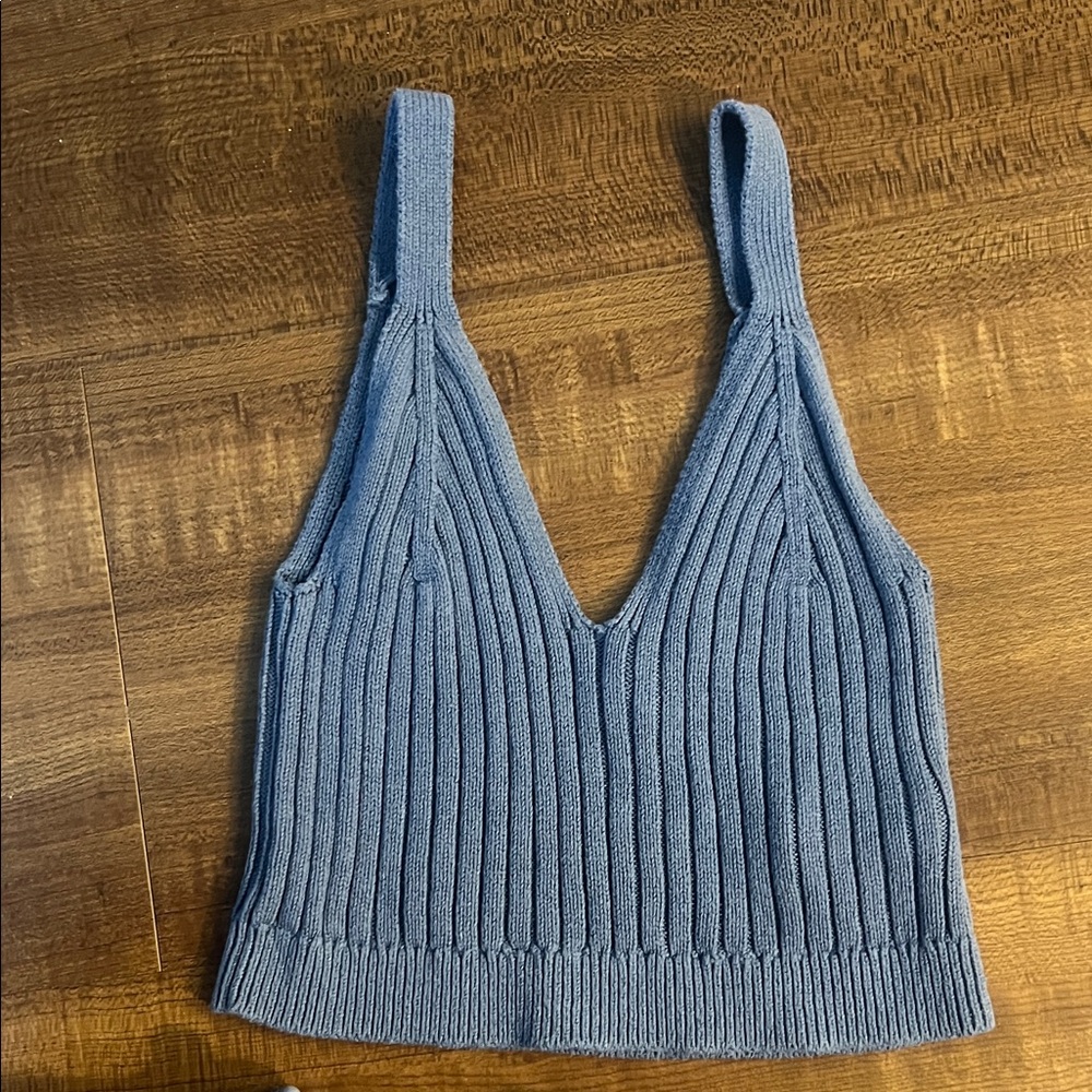 Aerie Blue Ribbed Lounge Set - Picture 2 of 7